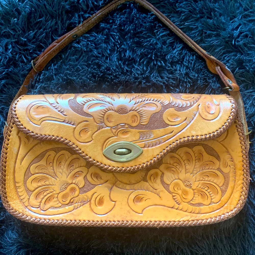 Vintage Tooled Leather Handbag